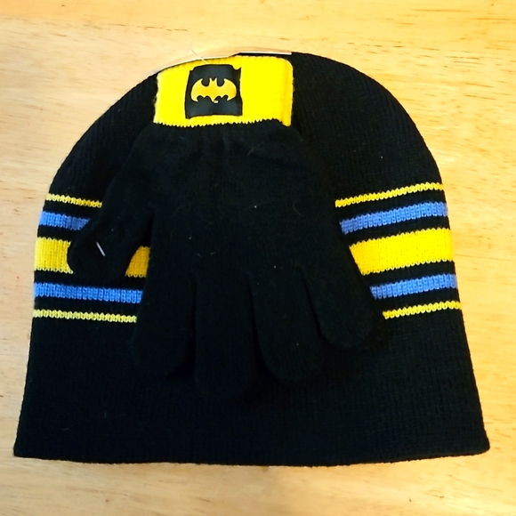 Batman Dc Comics Boys One-Size Hat & Gloves Set. New - Picture 2 of 6